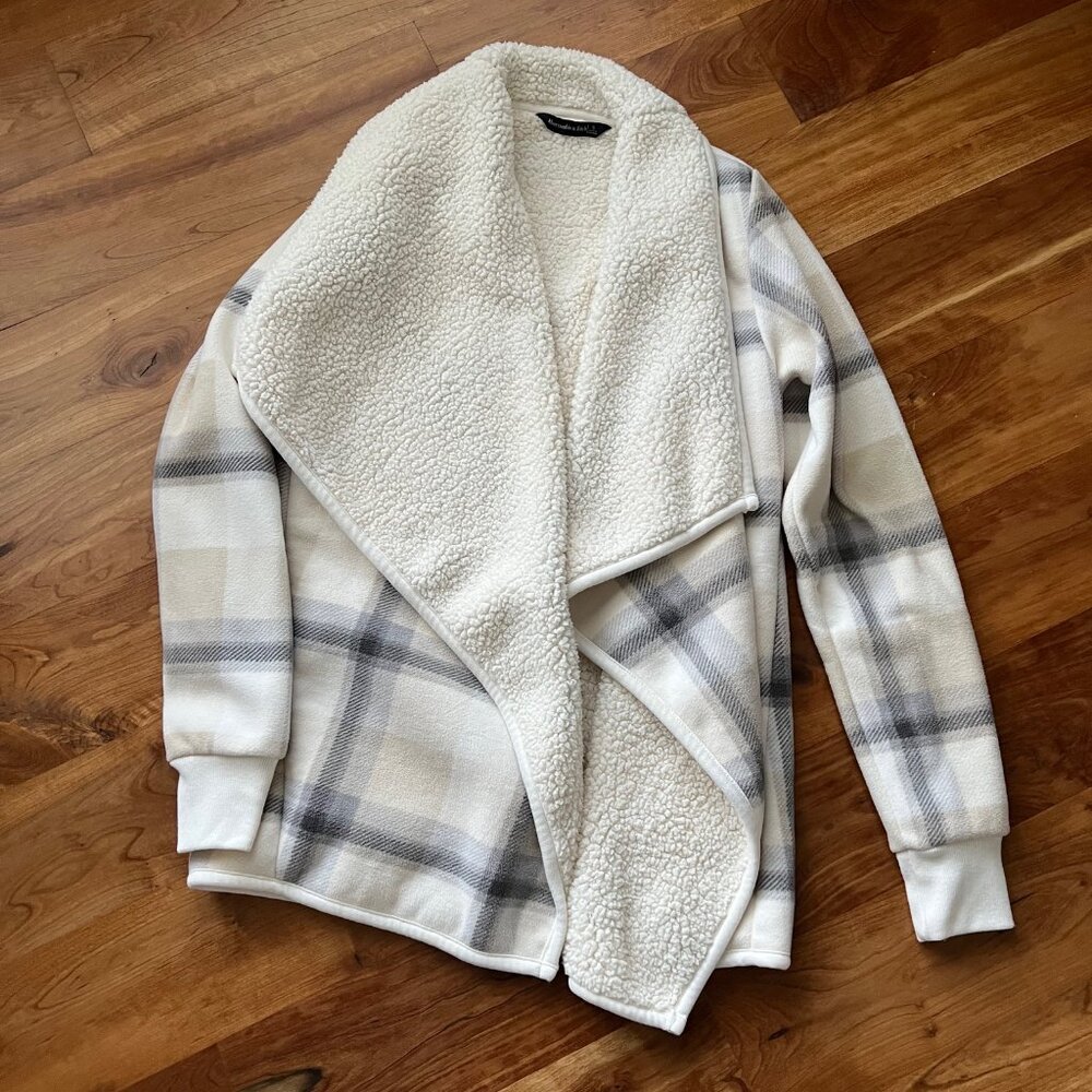 Abercrombie Sherpa Fleece Open Front Cardigan - image 2